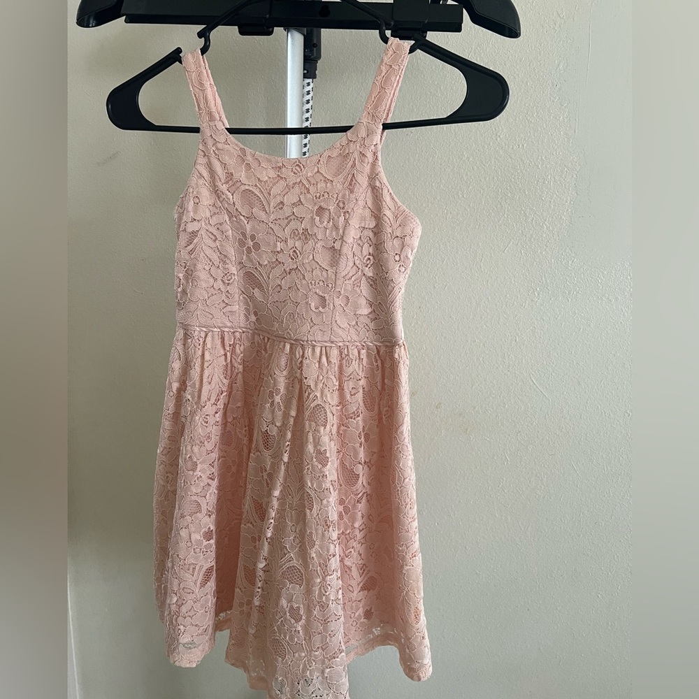 Kids Floral Denim and Lace Dress Set